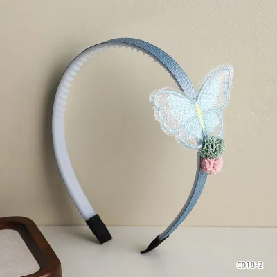 ProX Blue Embroidered Butterfly Headband_B-603-11_img_0