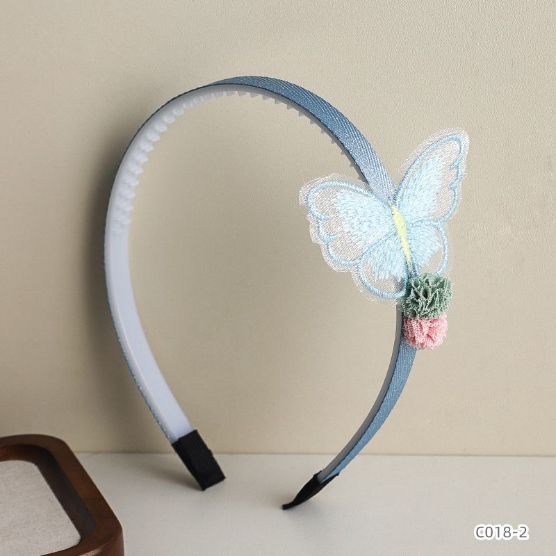 ProX Blue Embroidered Butterfly Headband_B-603-11