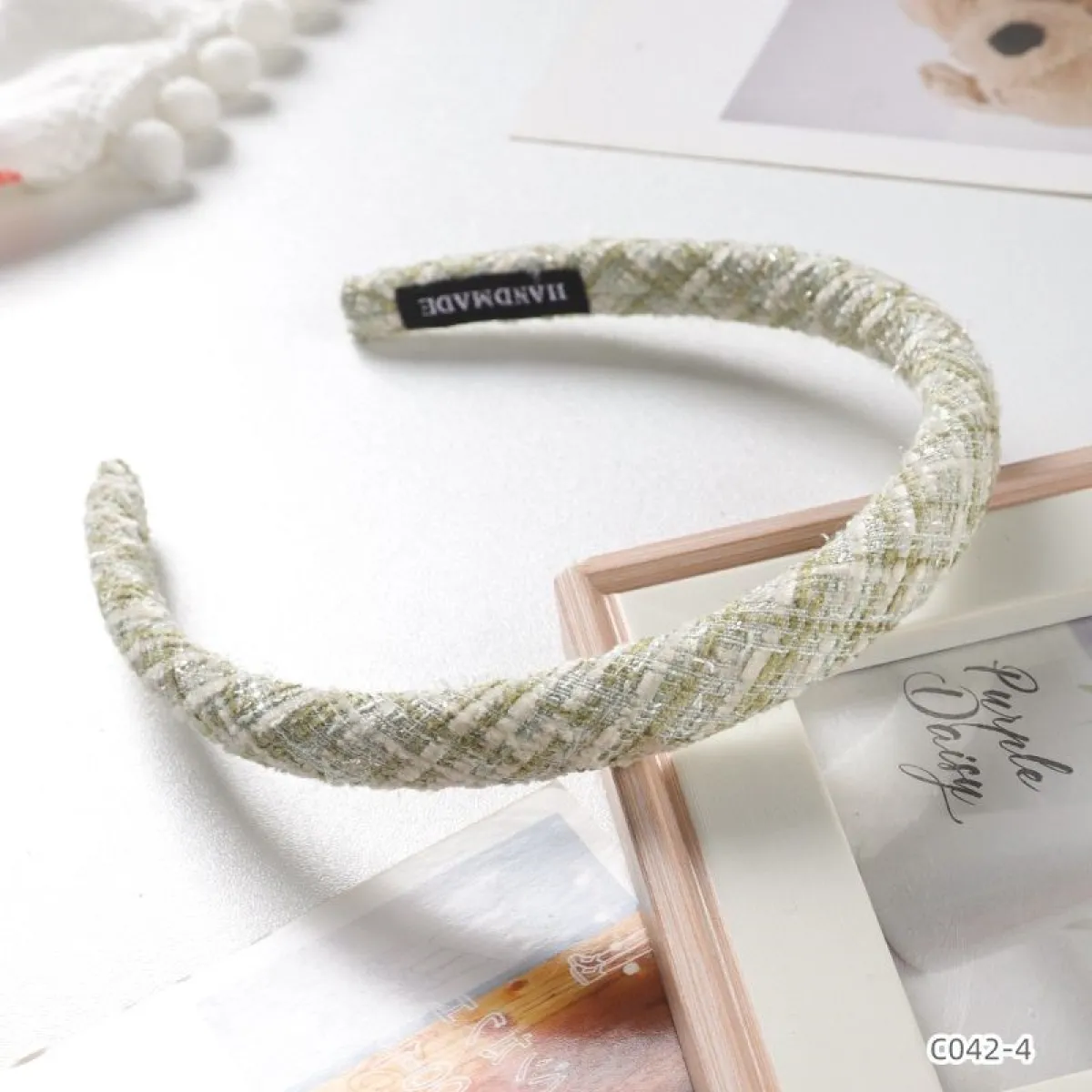 ProX Sage Green Tweed Thin Headband_B-602-17