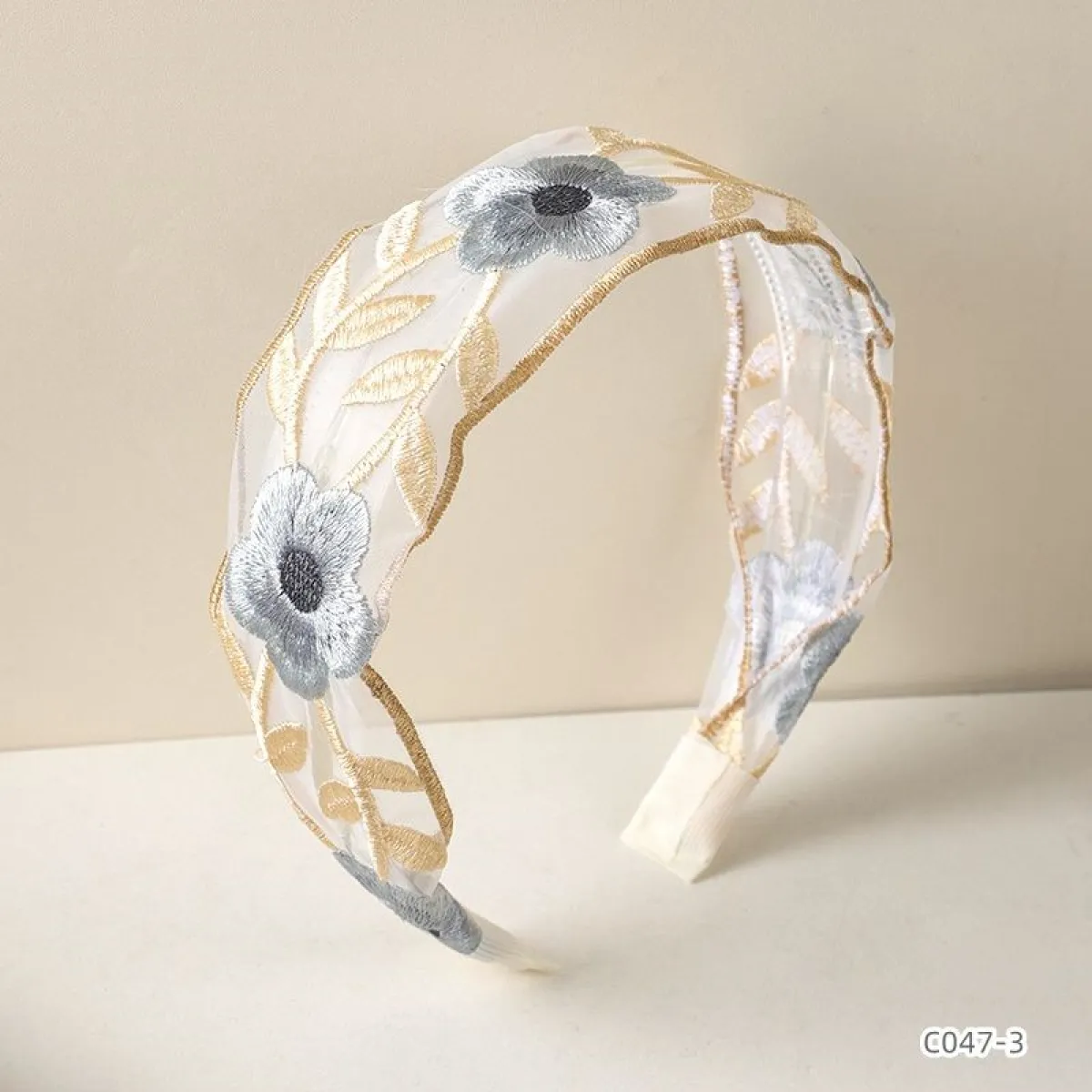 ProX Vintage Embroidered Floral Lace Headband B-602-10