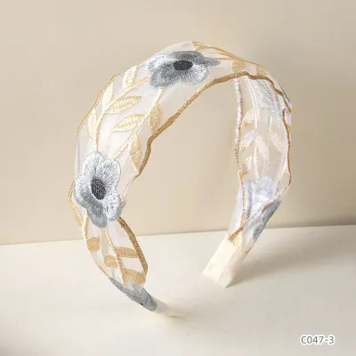 ProX Vintage Embroidered Floral Lace Headband B-602-10_img_0