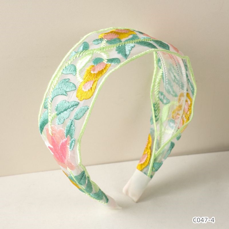 ProX Pastel Floral Embroidered Mesh Headband_B-602-11