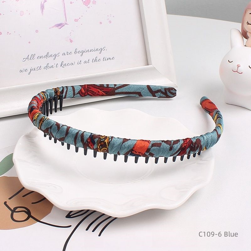 ProX Blue Vintage Pattern Fabric Headband_B-603-9