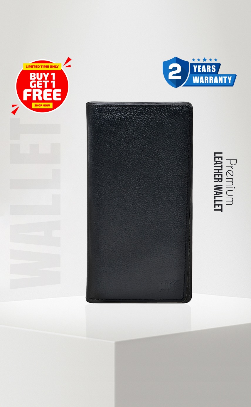ProX High Quality Original Cow Leather Wallet_PW-2715 Black