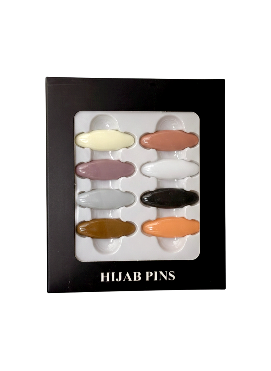 ProX Essential Neutral Snag-Free Colorful Hijab Pin 8pcs Set_HP-506-1