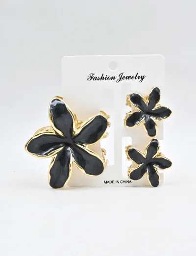 ProX 3pcs Set Flowerish Hair Grip for Women HG-109 Black_img_0