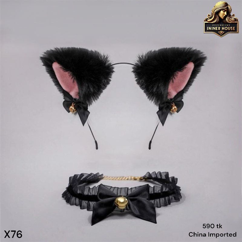 Black Cat Ear Headband with Bell Choker Set – Cute Cosplay & Kawaii Anime Accessories for Women._img_2
