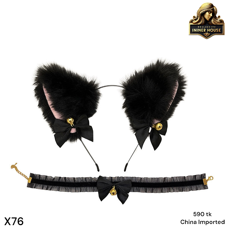Black Cat Ear Headband with Bell Choker Set – Cute Cosplay & Kawaii Anime Accessories for Women._img_4