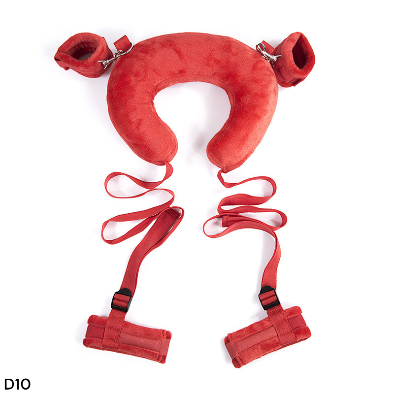 Soft Bondage Restraint Set – Neck Collar with Wrist & Ankle Cuffs, Adjustable Straps