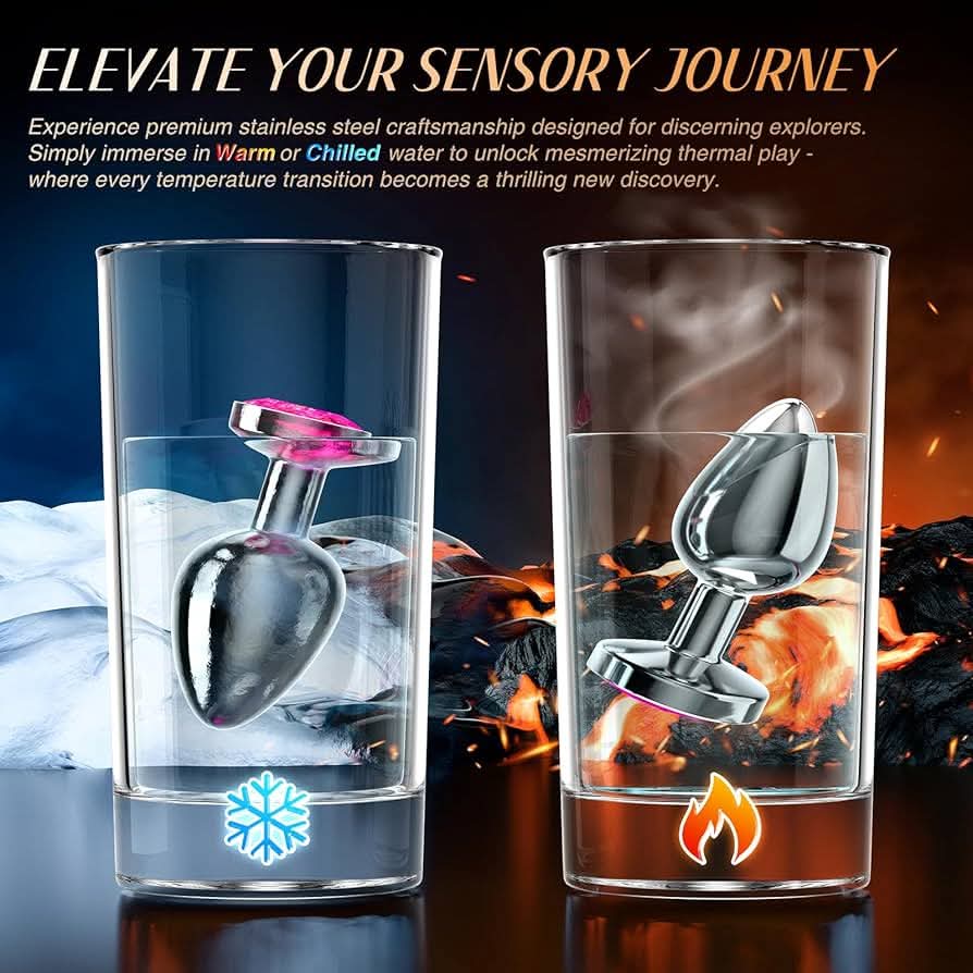 Metal Butt Plug with Pink Crystal Jewel for Women – Smooth Stainless Steel Anal Trainer, Easy Clean Design_img_6
