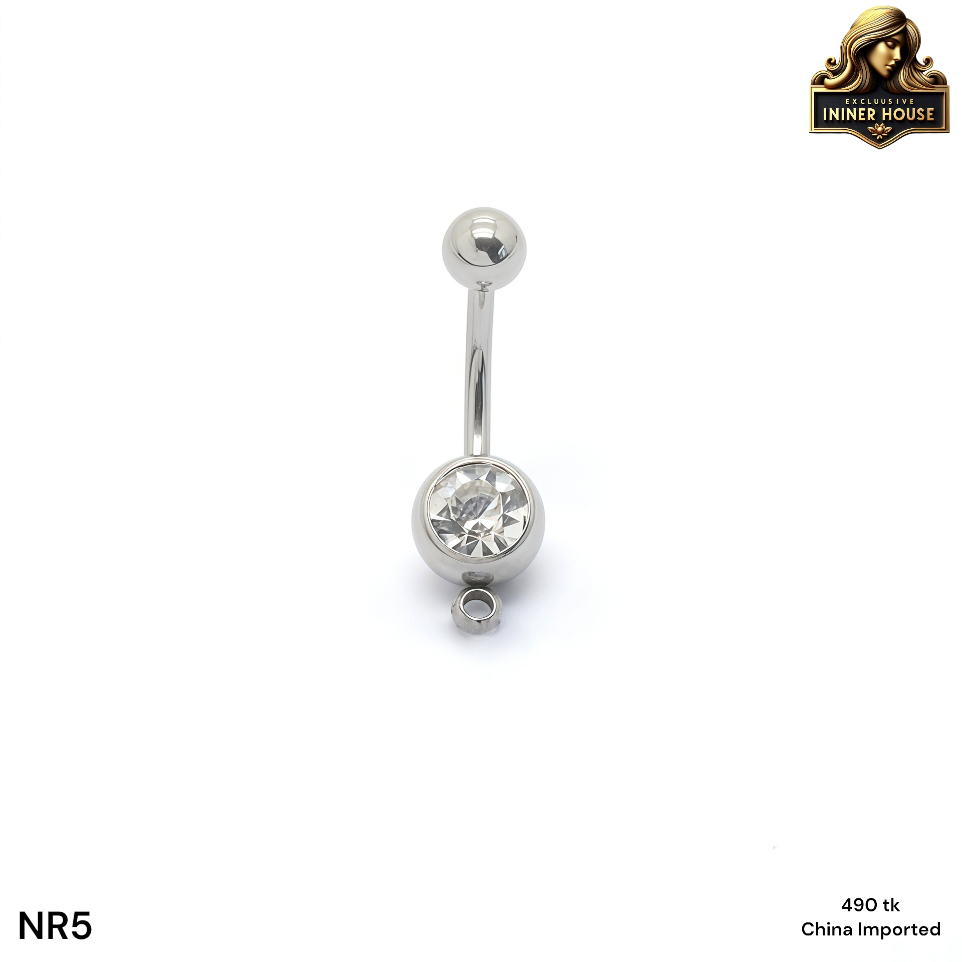 Elegant Crystal Navel Ring – Classic Belly Button Piercing Jewelry_img_4