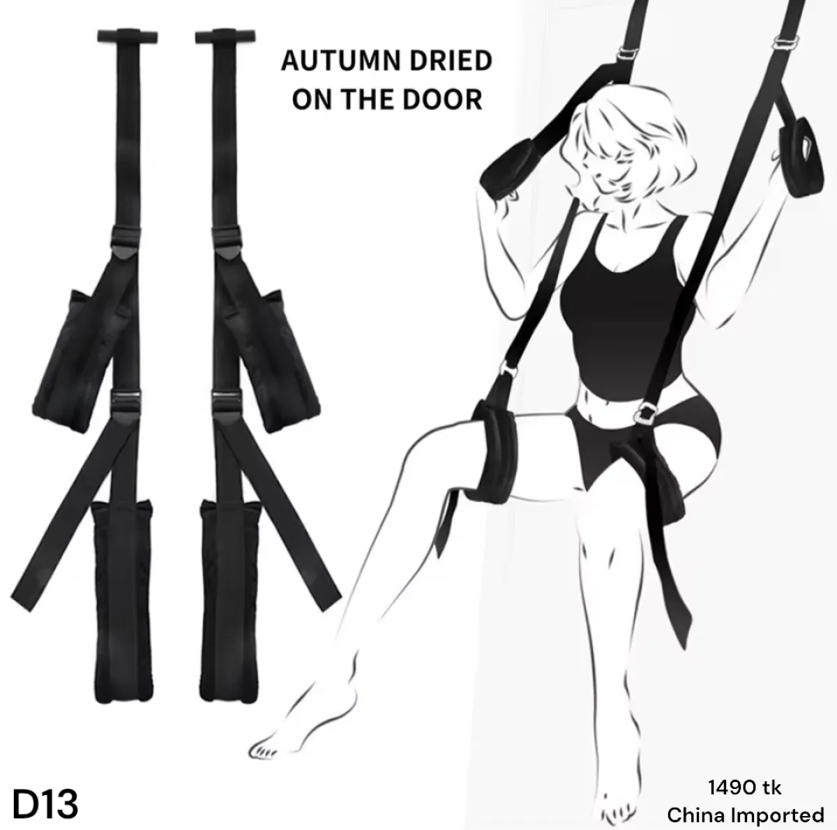 Premium Door Hanging Adjustable Bondage Restraint Strap Set for Couples | Over The Door Wrist & Leg Cuffs | Soft Padded Adult Positioning System