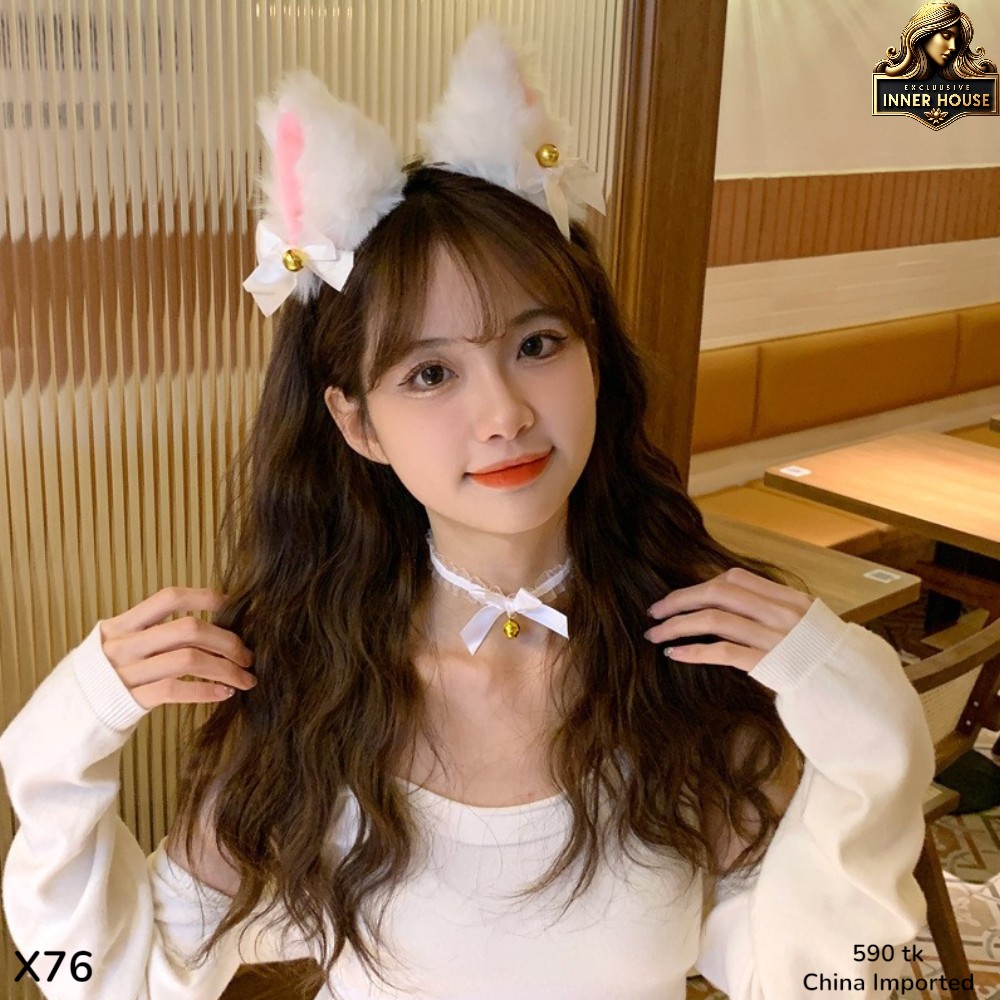 Black Cat Ear Headband with Bell Choker Set – Cute Cosplay & Kawaii Anime Accessories for Women._img_0