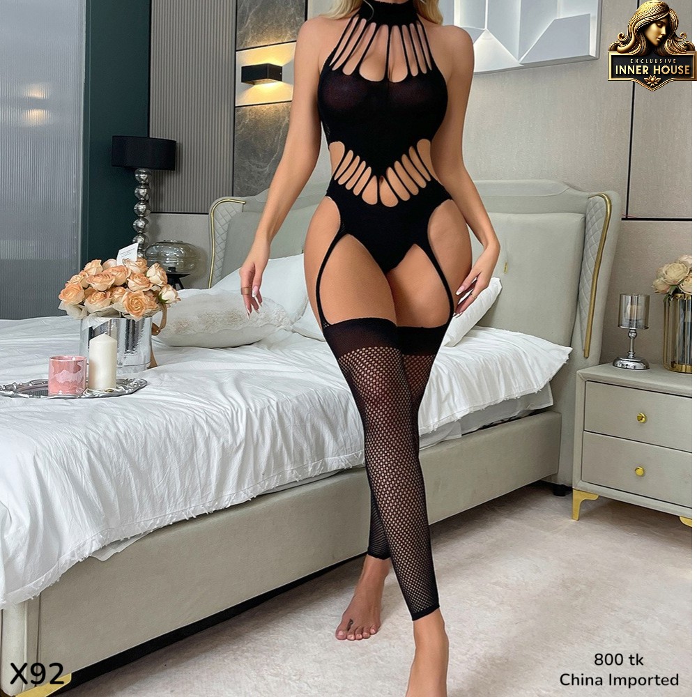 Black Fishnet Body Stocking Lingerie for Women | Imported One Piece Bodysuit | Best Price in Bangladesh