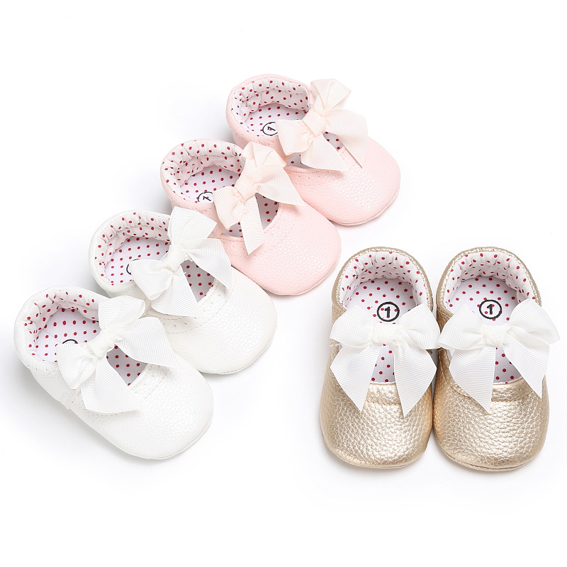 Baby Girls Bow Soft Sole Prewalker Party Shoes (0 to 12 months)