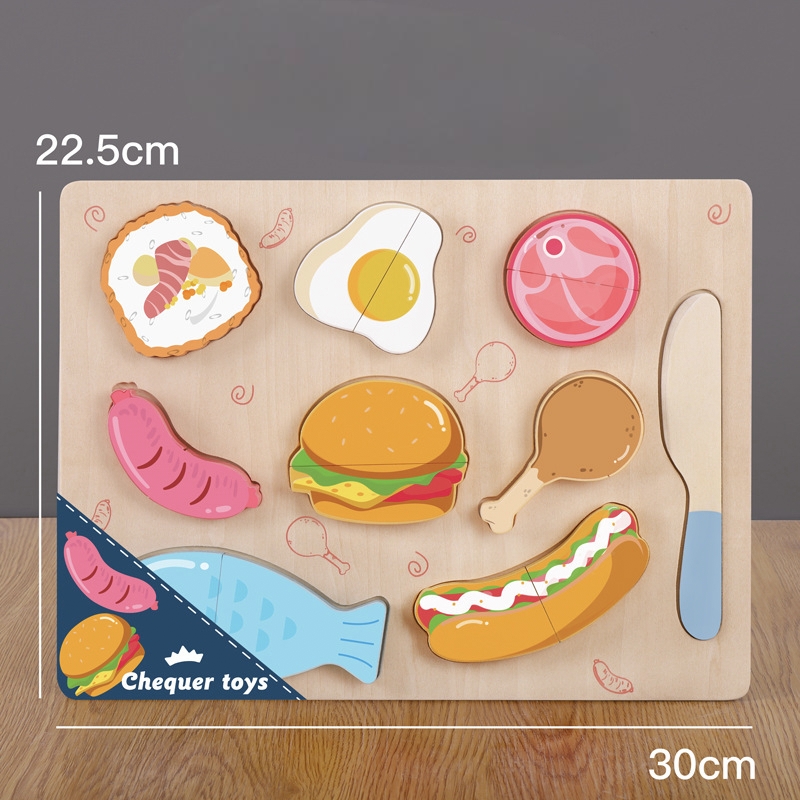 Kids Wooden Montessori Puzzle Board Set | Educational Fruit, Vegetable, Food & Doctor Learning Toy_img_6