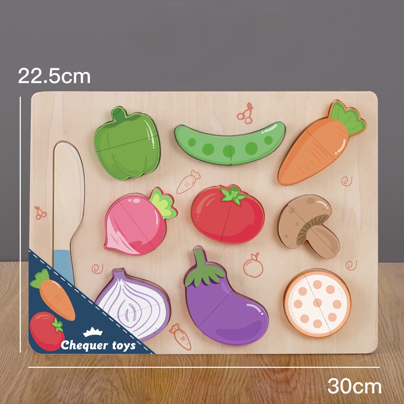 Kids Wooden Montessori Puzzle Board Set | Educational Fruit, Vegetable, Food & Doctor Learning Toy_img_9
