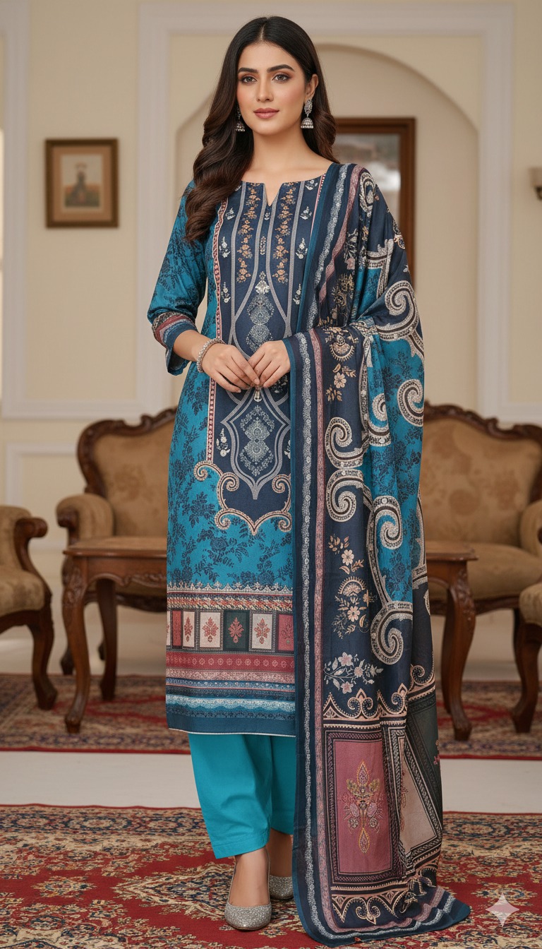 জমজম সুইস লোন প্রিমিয়াম থ্রি পিস(Unstitched)  WhatsApp/IMO: 01716-593156