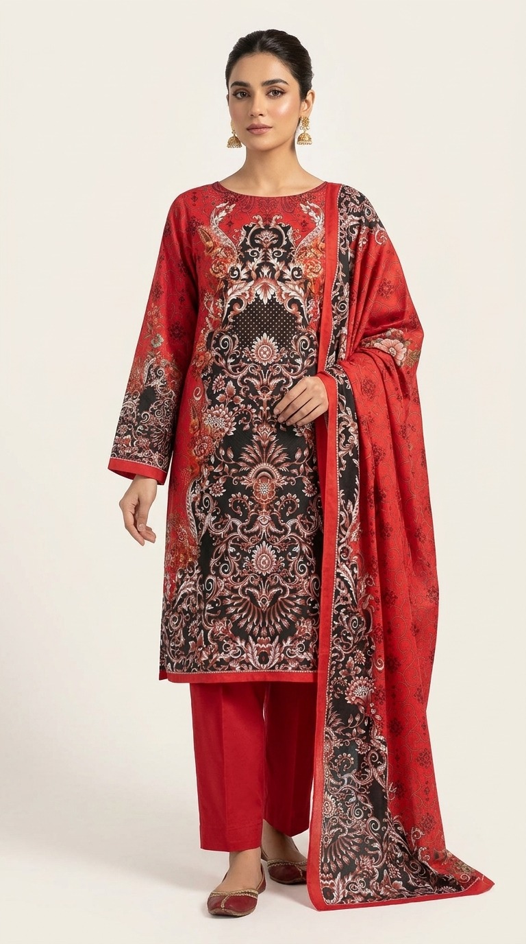 জমজম সুইস লোন প্রিমিয়াম থ্রি পিস(Unstitched)  WhatsApp/IMO: 01716-593156