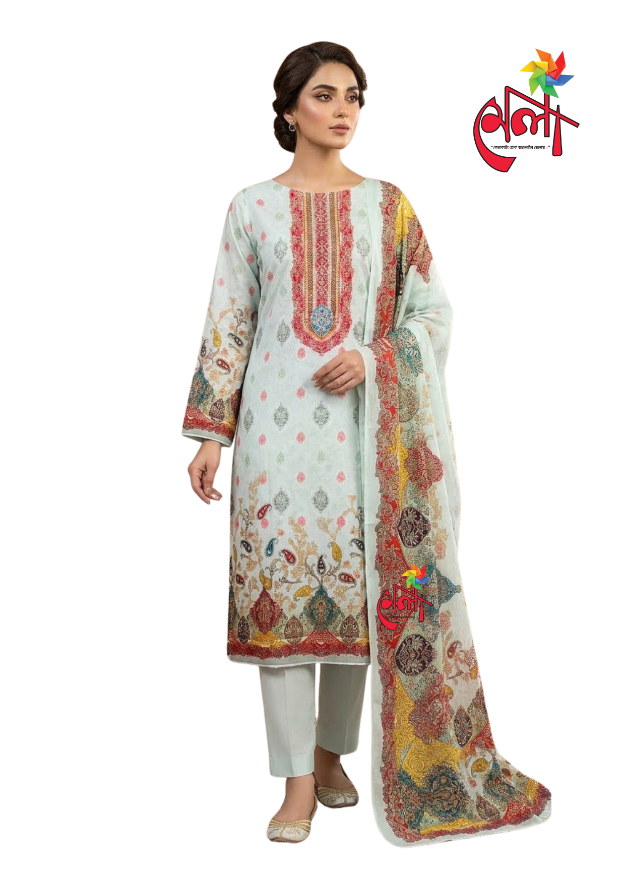 জমজম সুইস লোন প্রিমিয়াম থ্রি পিস(Unstitched)  WhatsApp/IMO: 01716-593156