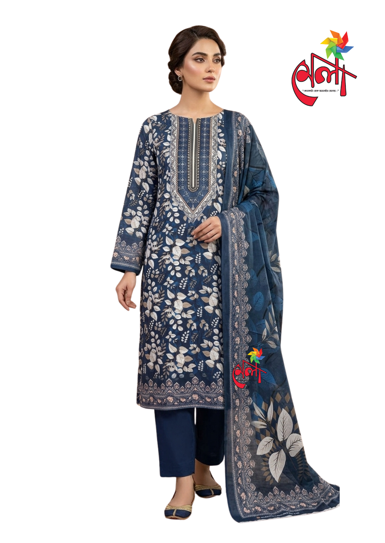 জমজম সুইস লোন প্রিমিয়াম থ্রি পিস(Unstitched)  WhatsApp/IMO: 01716-593156