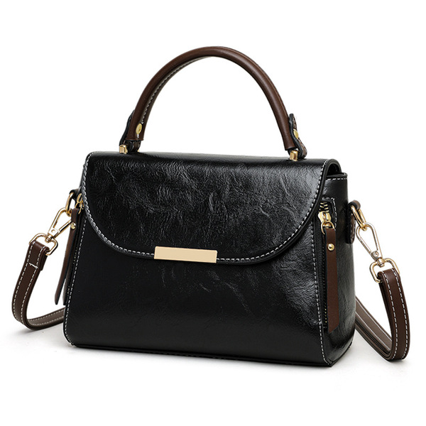 Vintage Textured Leather Crossbody Satchel for Women._img_5