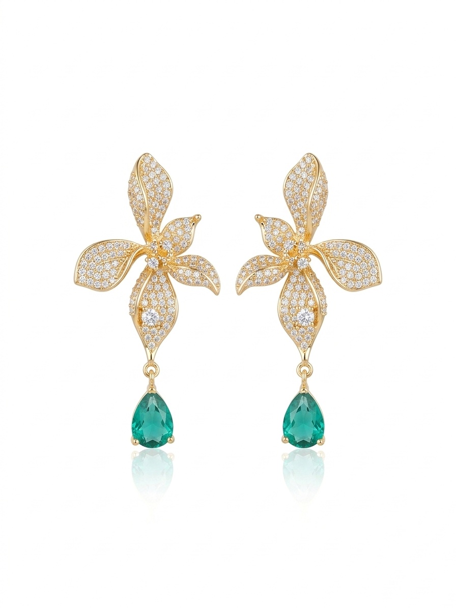 European and American Cross-border Silver Needle Zircon Tassel Earrings Light Luxury High-end Atmospheric Earrings Fashion Niche Earrings Wholesale Women.