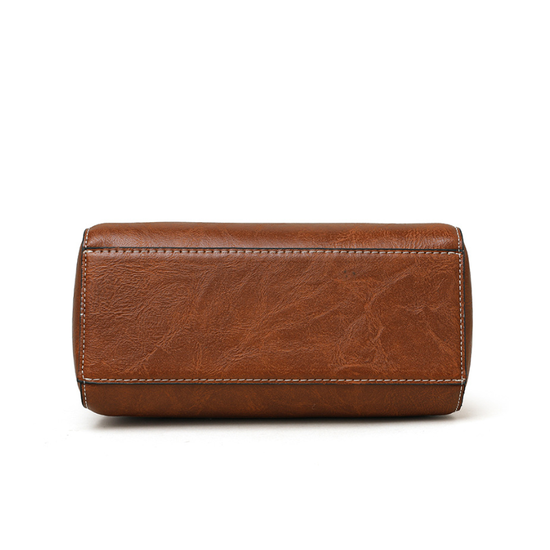 Vintage Textured Leather Crossbody Satchel for Women._img_3