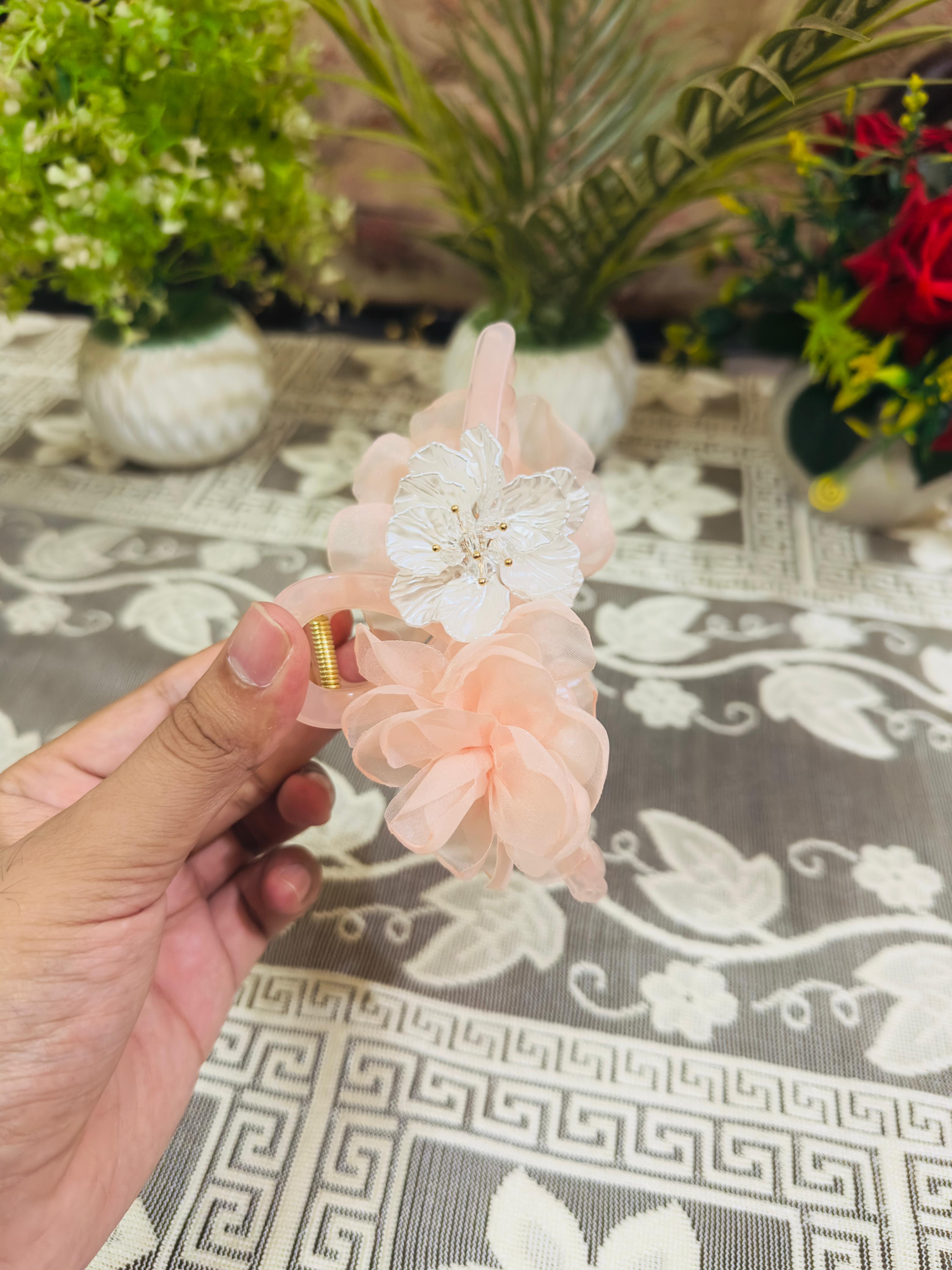 Luxury Chiffon Flower Hair Clip For Women.