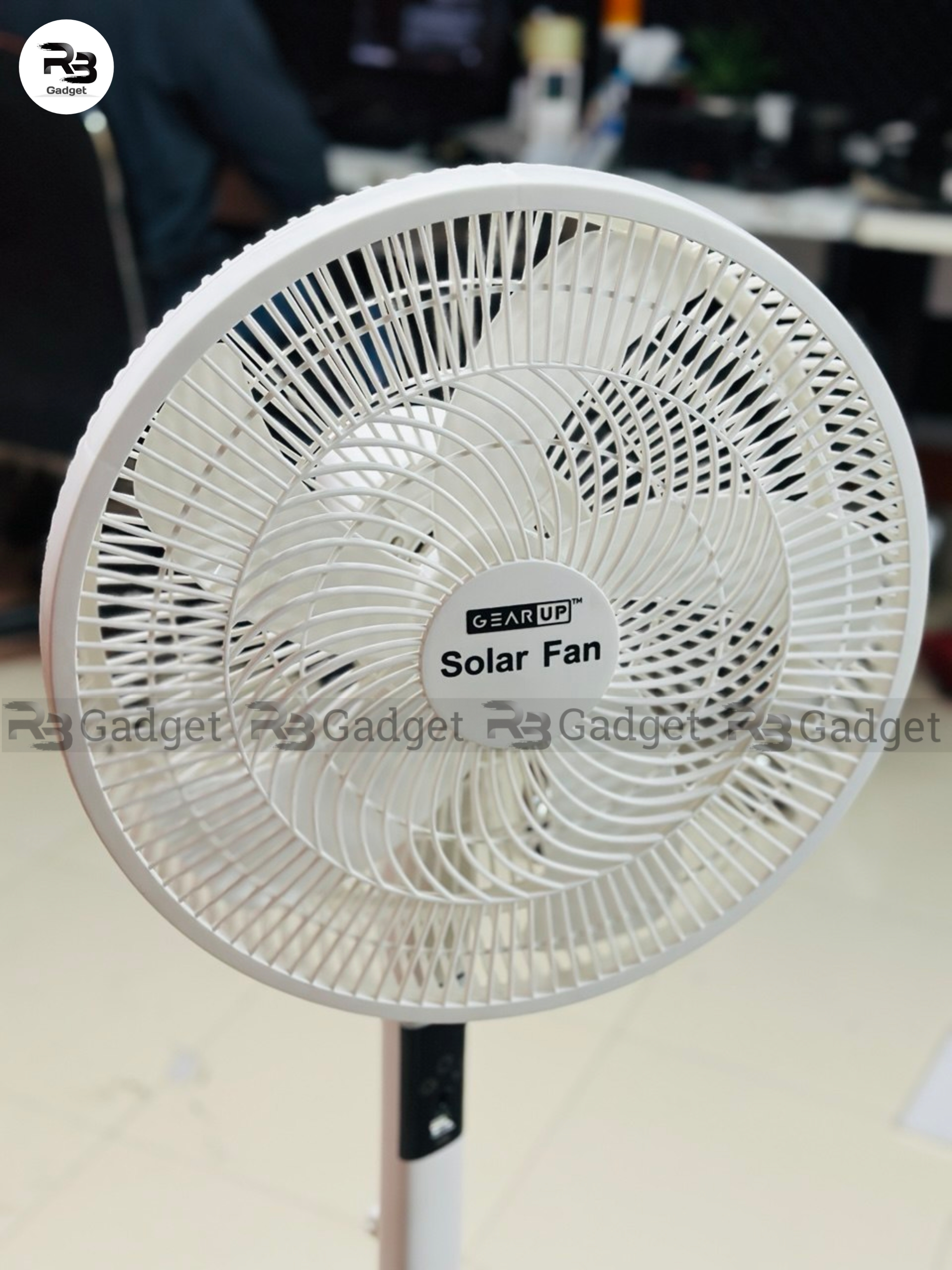 GearUP GP90 - 14 inch Premium Rechargeable LifePO4 + BLDC AC+ DC+ Solar Stand Fan (Without Solar Panel)_img_1