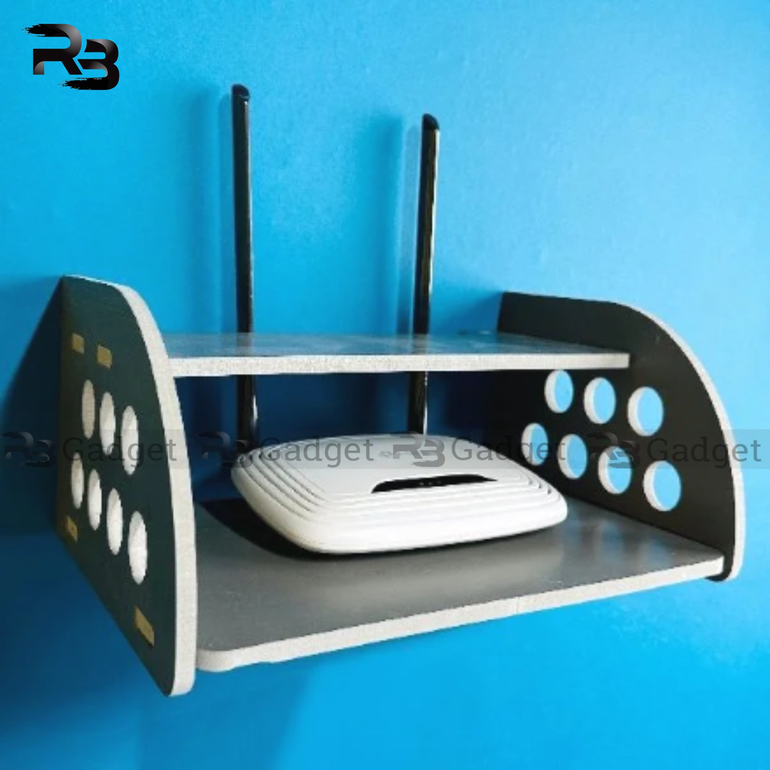 GearUP Rounded Side Design Router Stand (Gray Colour)_img_0
