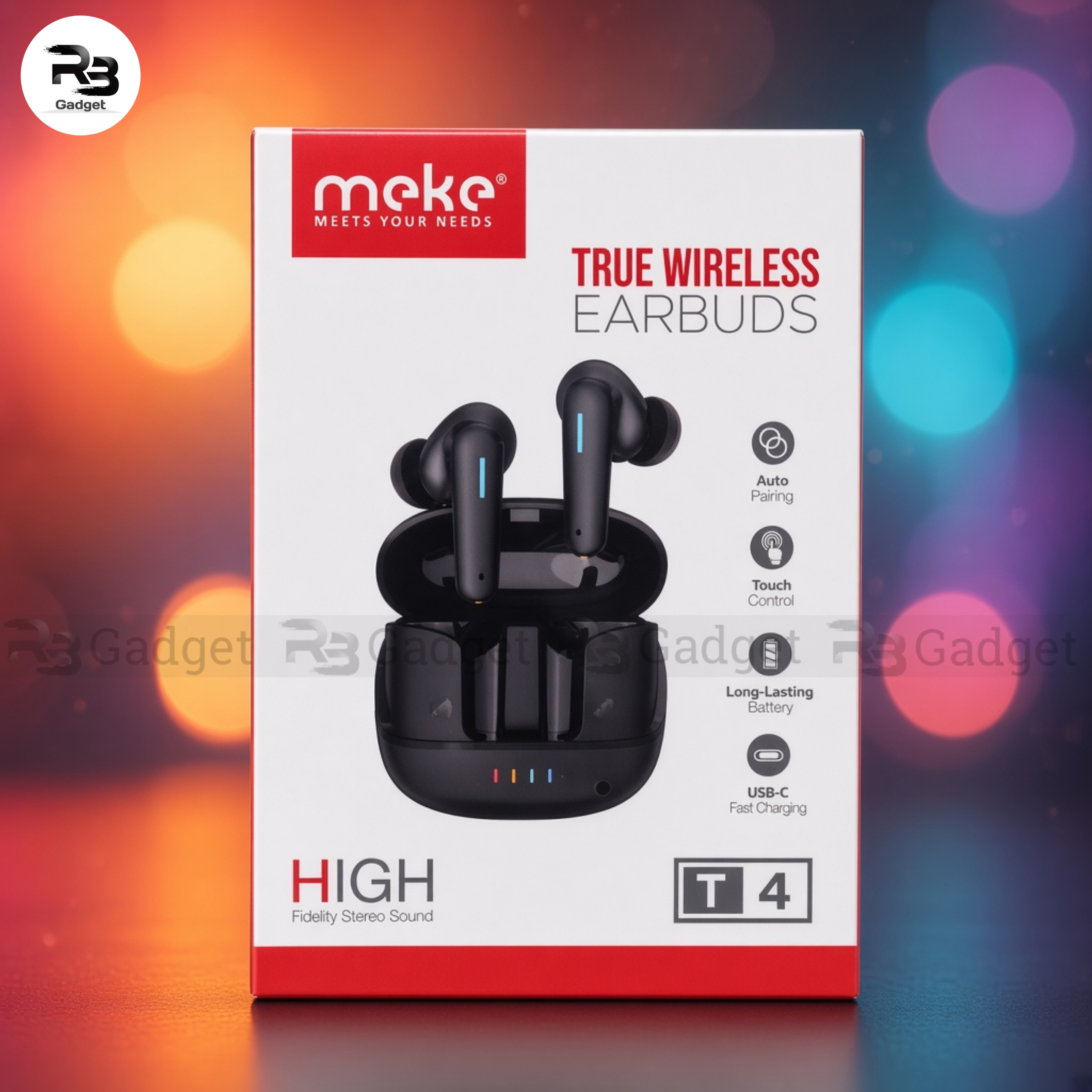 MEKE T4 TWS Wireless Touch Control Earbuds with Charging Case_img_0