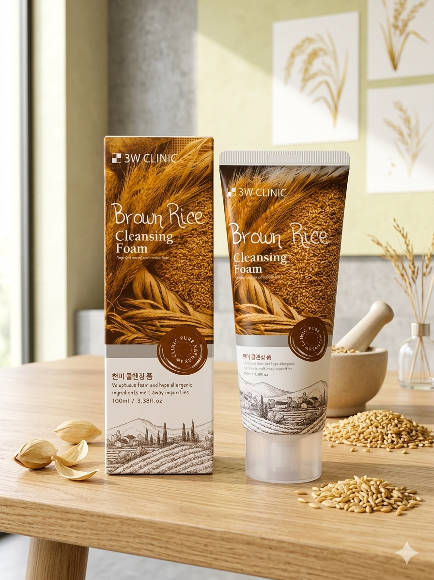 3W Clinic Brown Rice Facewash [ Korean ] কোমল ত্বকের জন্য