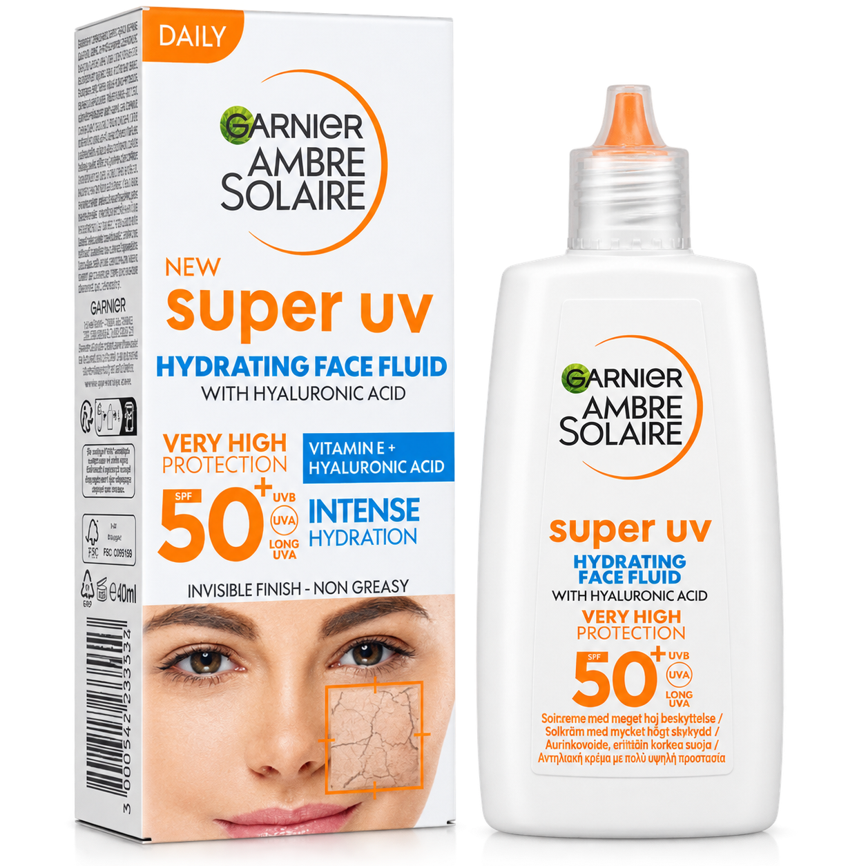 Garnier Ambre Solaire Super UV Hydrating Face Fluid with Hyaluronic Acid