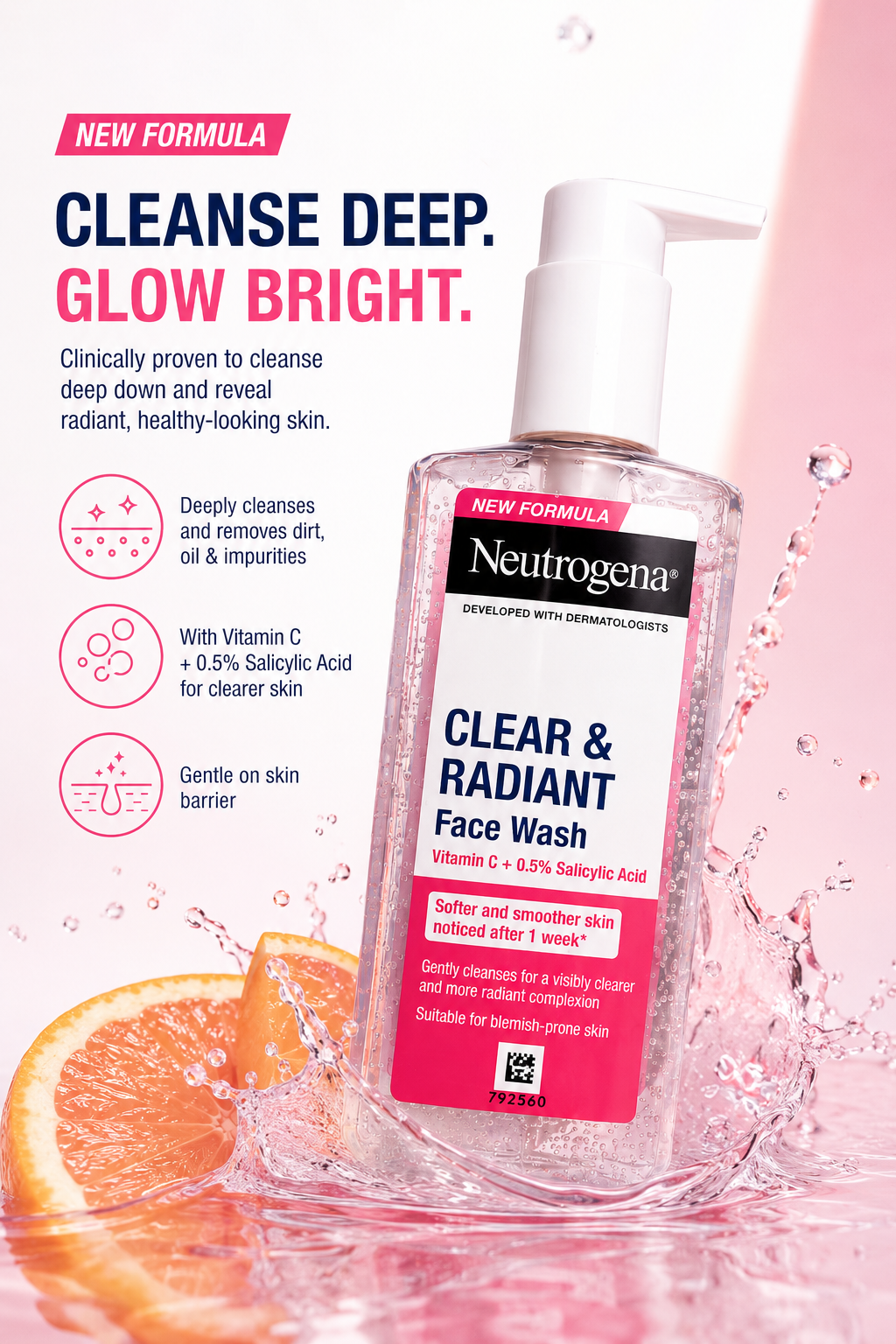 Neutrogena® Clear & Radiant Face Wash with Vitamin C 200 ml