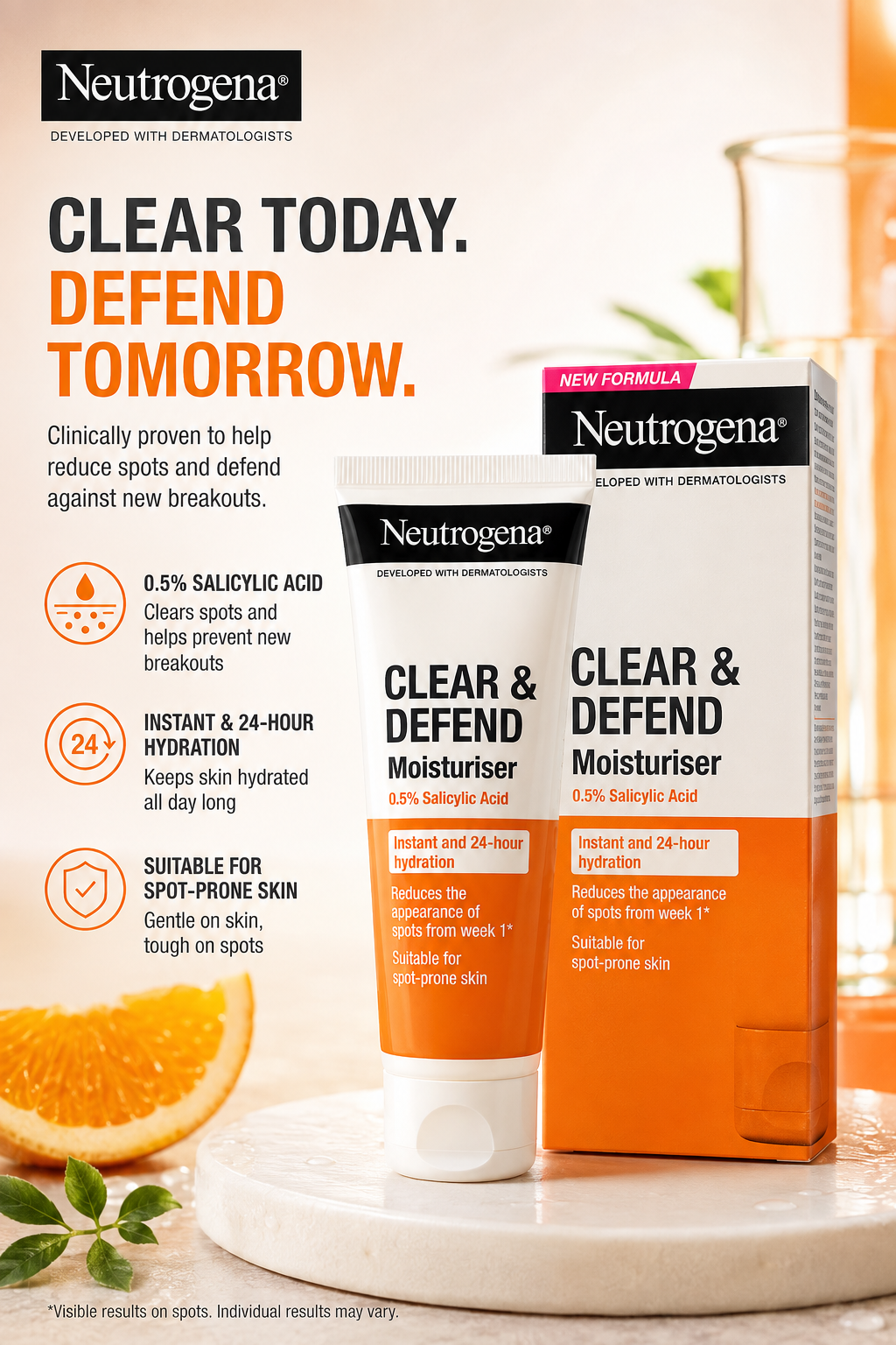 Neutrogena® Clear & Defend Moisturiser.