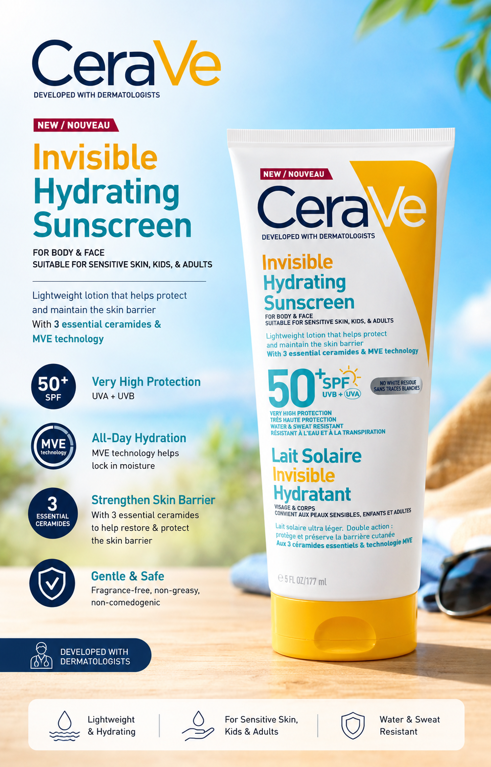 CeraVe Invisible Hydrating Sunscreen SPF 50+