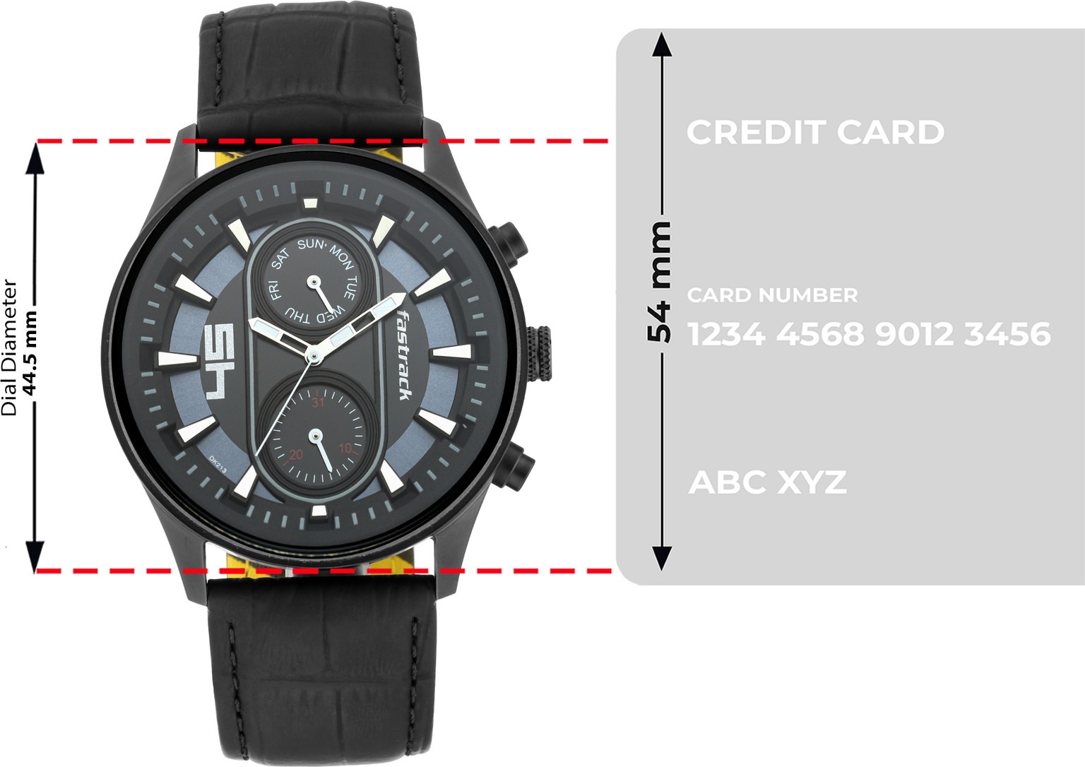 Fastrack Fastfit Multifunction Black Dial Black LeatherStrap Analog Watch  - For Men NT3224NL01,OB16PP58W,3224NL01,NU3224NL01_img_5