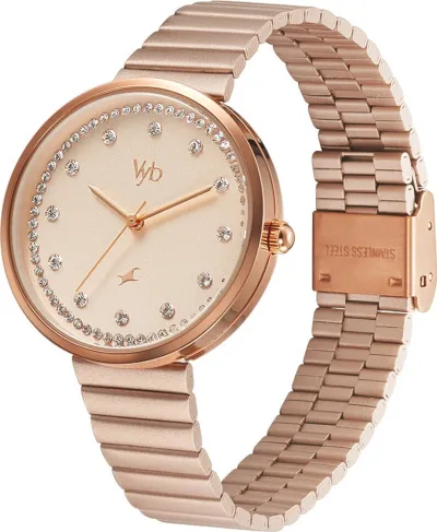 Fastrack Vyb Mirage Pink Dial Pink Stainless Steel Strap Analog Watch - For Women FV60003WM01_img_2