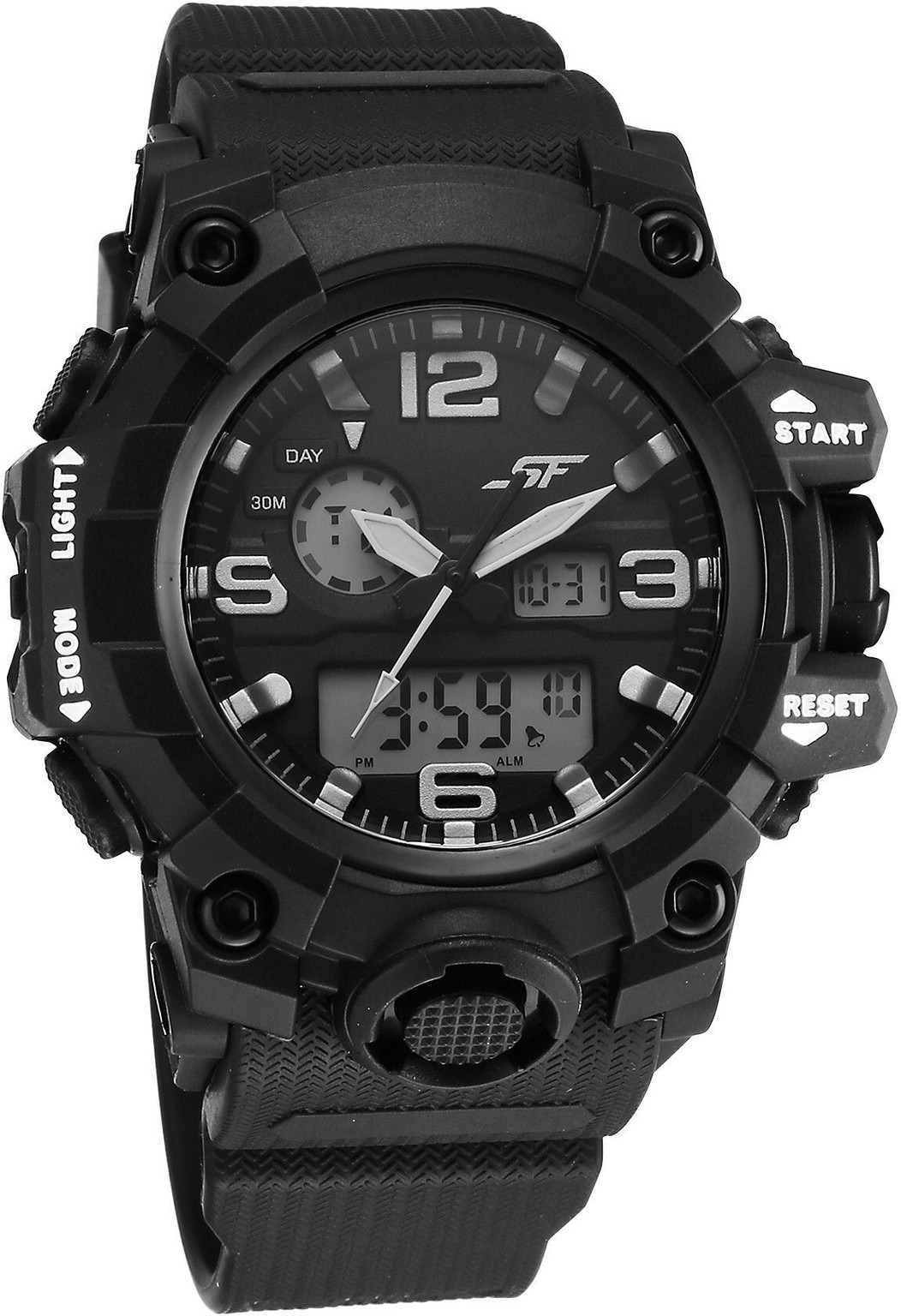 SONATA SF Sparq Digital Black Dial Black Polyurethane Strap Analog Watch - For Men 77129PP01W_img_3