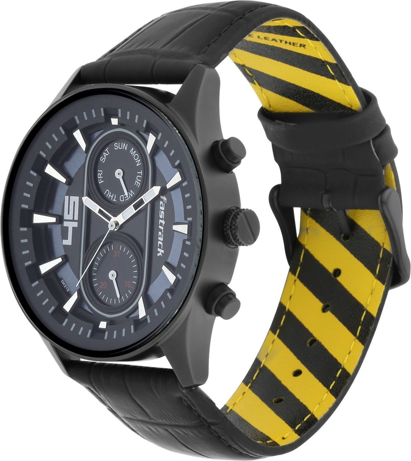 Fastrack Fastfit Multifunction Black Dial Black LeatherStrap Analog Watch  - For Men NT3224NL01,OB16PP58W,3224NL01,NU3224NL01_img_3
