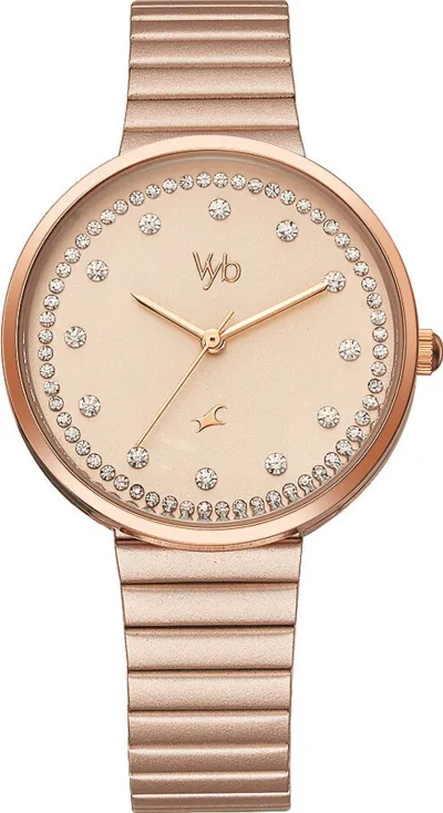 Fastrack Vyb Mirage Pink Dial Pink Stainless Steel Strap Analog Watch - For Women FV60003WM01_img_1