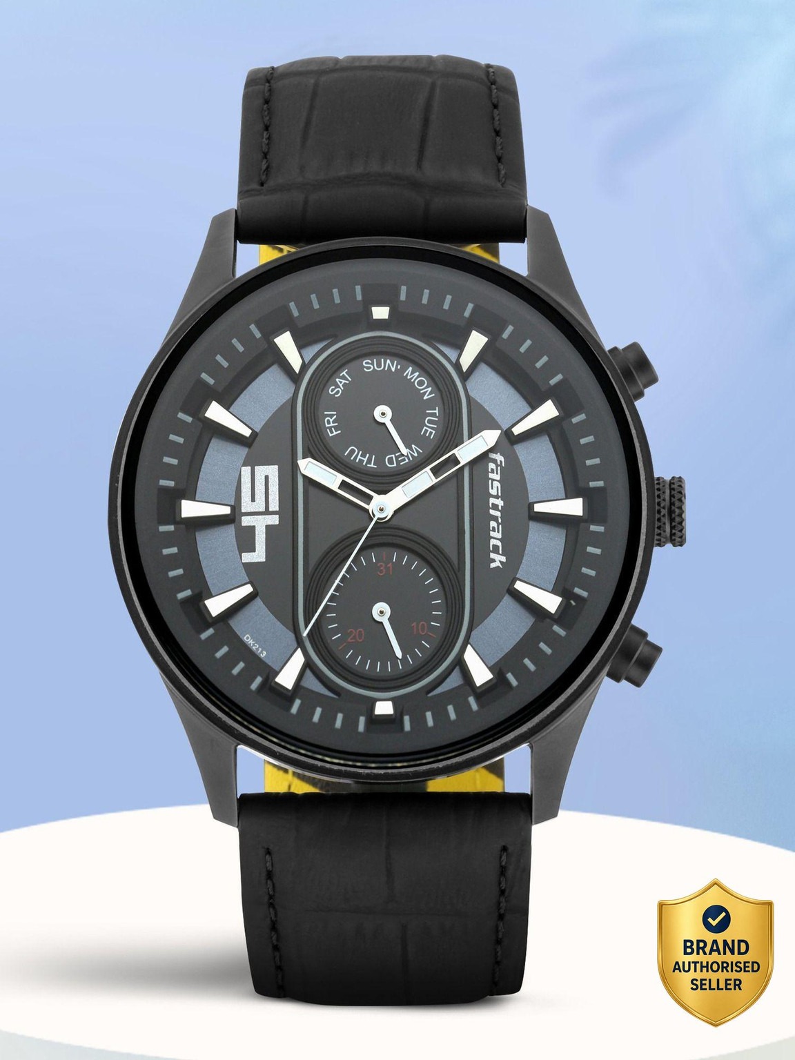 Fastrack Fastfit Multifunction Black Dial Black LeatherStrap Analog Watch  - For Men NT3224NL01,OB16PP58W,3224NL01,NU3224NL01_img_0