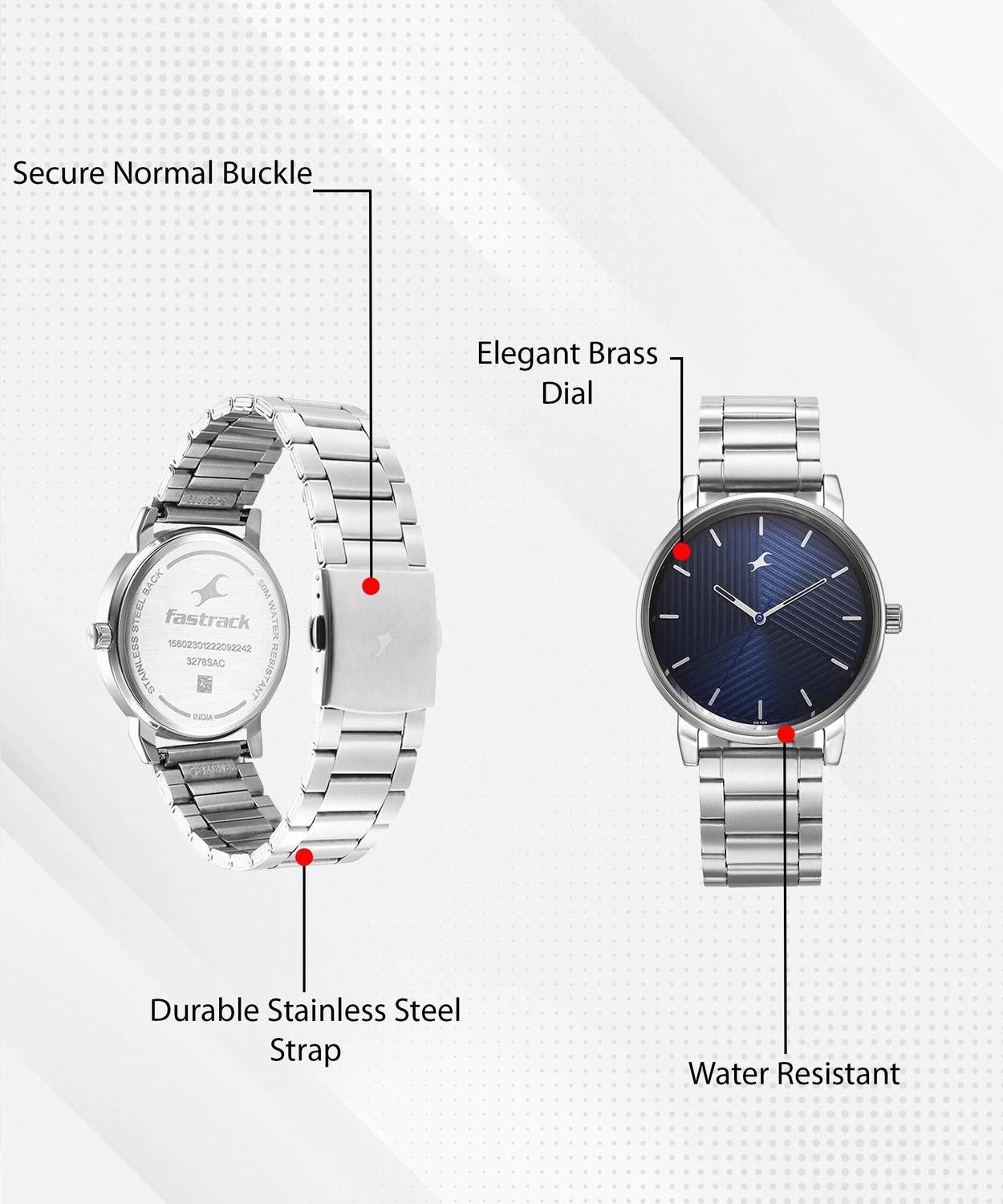 Fastrack Stunners Silver Metal Strap Analog Watch - For Men_img_6