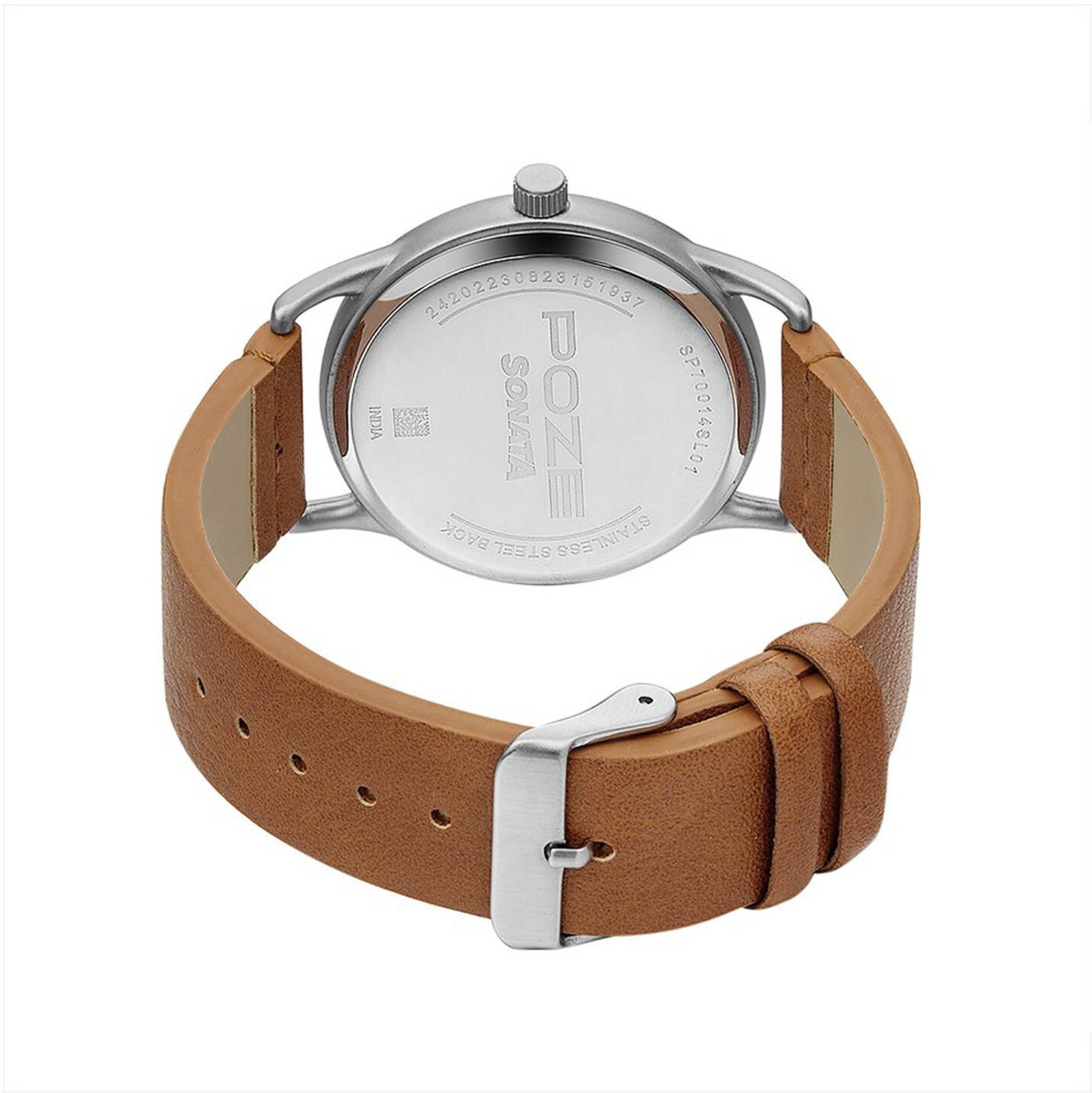 SONATA Poze by Quartz Analog Beige Dial PU Leather Strap Watch for Men Analog Watch  - For Men SP70014SL01_img_3