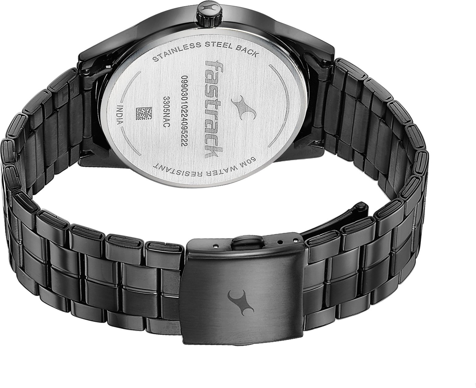 Fastrack Stunners Grey Dial Black Stainless Steel Strap Analog Watch  - For Men NT3305NM02,3305NM02_img_2