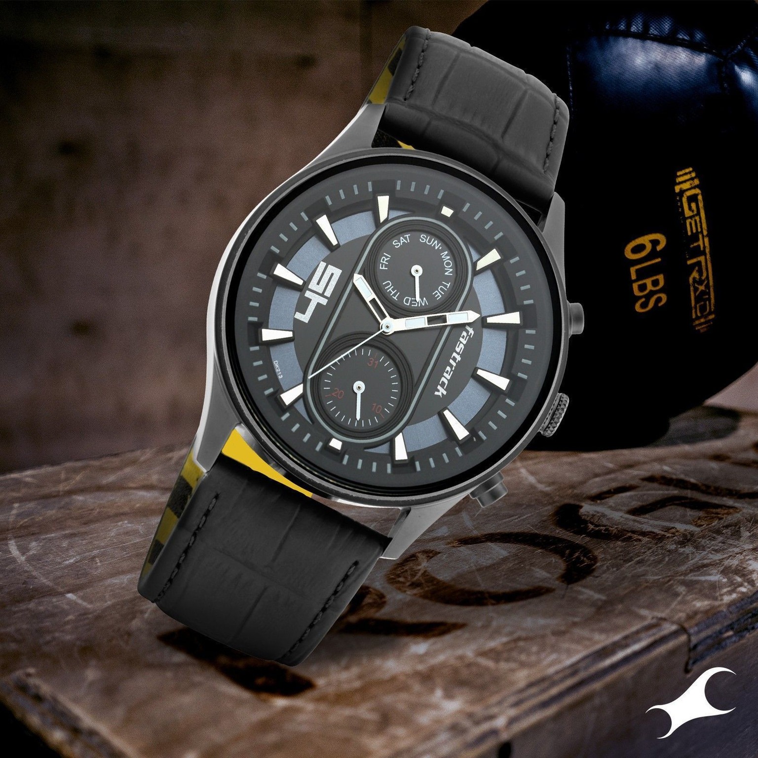 Fastrack Fastfit Multifunction Black Dial Black LeatherStrap Analog Watch  - For Men NT3224NL01,OB16PP58W,3224NL01,NU3224NL01_img_2