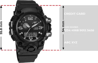 SONATA SF Sparq Digital Black Dial Black Polyurethane Strap Analog Watch  - For Men 77129PP01W_img_4