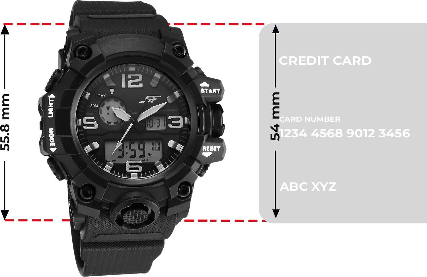SONATA SF Sparq Digital Black Dial Black Polyurethane Strap Analog Watch - For Men 77129PP01W_img_4