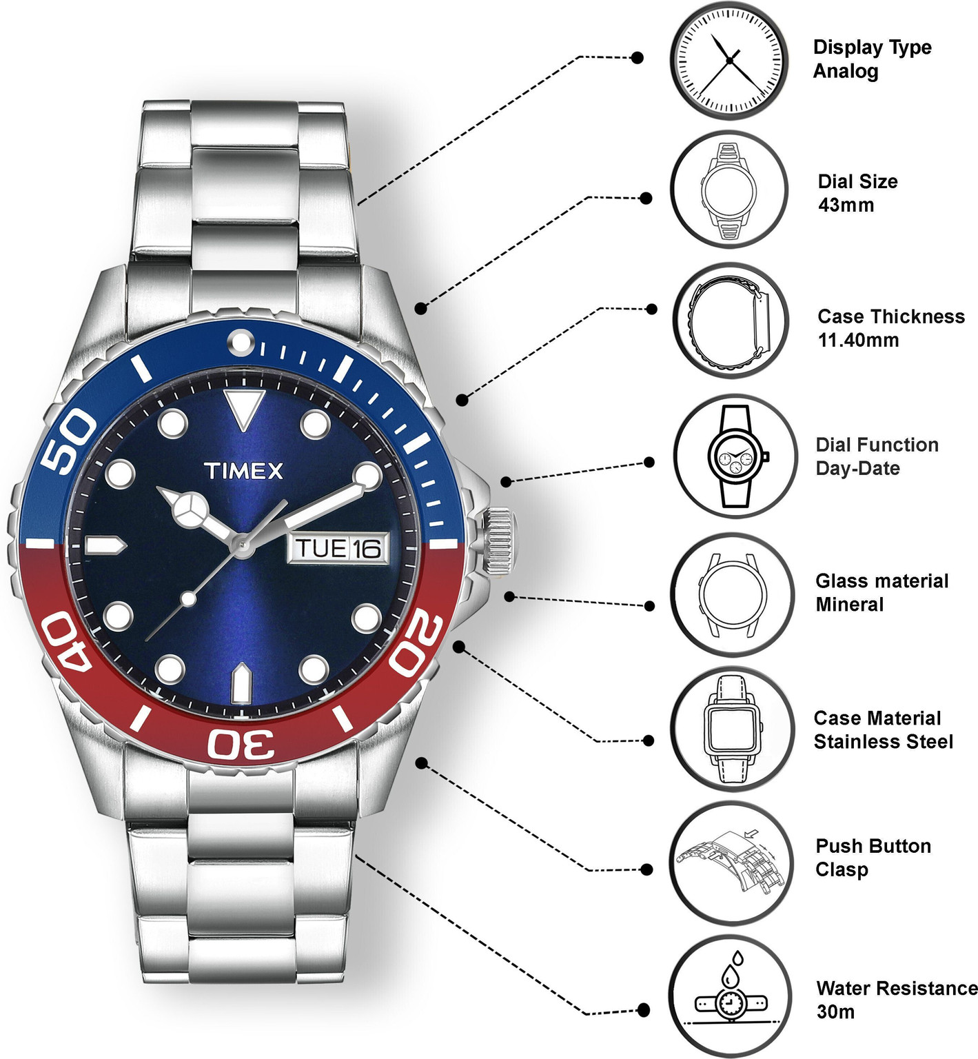 Timex Pepsi Date and Day Display For Men_img_4